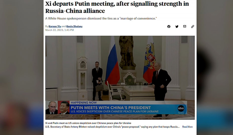 Встречу Путина и Си Цзиньпина телеканал АВС назвал концом мирового порядка. В США уверены, что это сближение несет угрозу