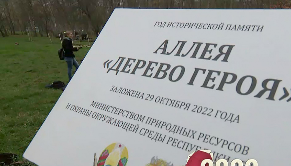 Новую аллею в парке Дружбы народов в Минске украсили 900 молодых саженцев 
