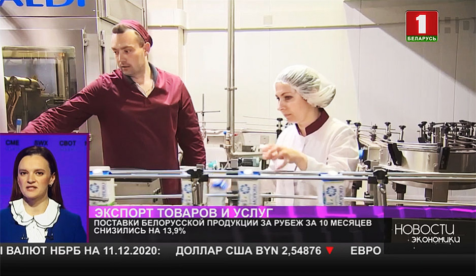 Поставки белорусской продукции за рубеж за 10 месяцев снизились на 13,9 %